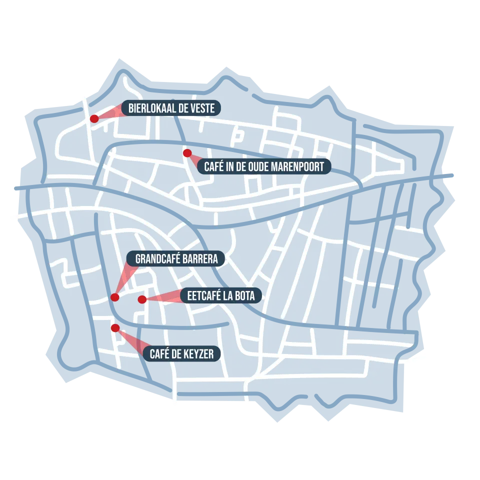 IJsbreker pepermuntlikeur te koop in Leiden weergegeven op stadskaart. Bierlokaal De Veste, Cafe in de oude Marenpport, Grandcafe Barrera, Eetcafe La Bota, Cafe de Keyzer, MAPO, Leiden, Fles IJsbreker in een IJsblok. IJsbreker Pepermuntlikeur, feestdrank, borrel, Nederland, Amsterdam, Utrecht